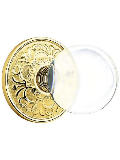 Lancaster Door Set with Bristol Knobs in Polished Brass.